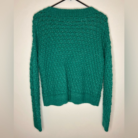 ⭐️Loft Wool Blend Bobble Stitch Sweater Green Size Small - Picture 3 of 6
